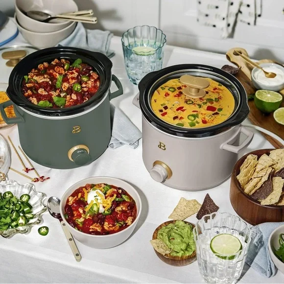 Beautiful 2 Qt Quart Slow Cooker Crock Pot Cream Drew Barrymore New in box - Picture 6 of 6